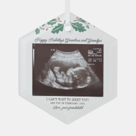 Happy Holidays Großeltern Schwangerschaft Ultrasou Ornament Aus Glas