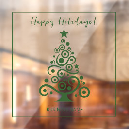 Happy Holidays Grüne Weihnachtsbaumdekoration Fensteraufkleber