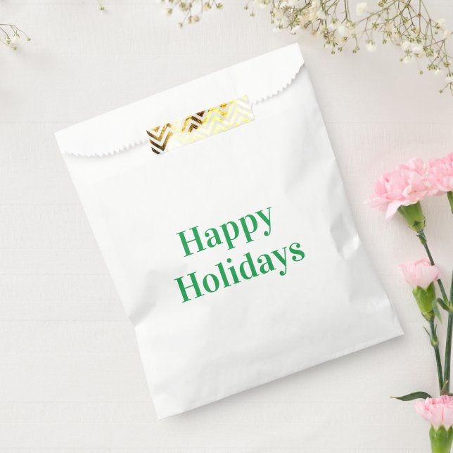 "Happy Holidays" grüne weiße Gabe Geschenktütchen (Versiegelt)