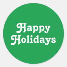 "Happy Holidays", grüner weißer Weihnachtsurlaub Runder Aufkleber