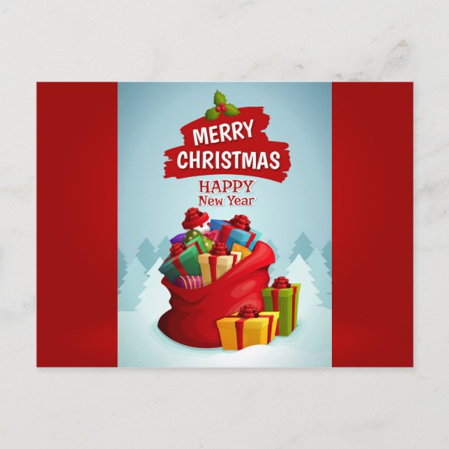 Happy Holidays Gruß Postkarte (Vorderseite)