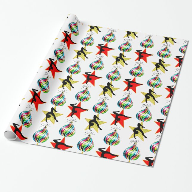 HAPPY HOLIDAYS GYMNASTICS CHRISTMAS GIFTS GESCHENKPAPIER (Ungerollt)