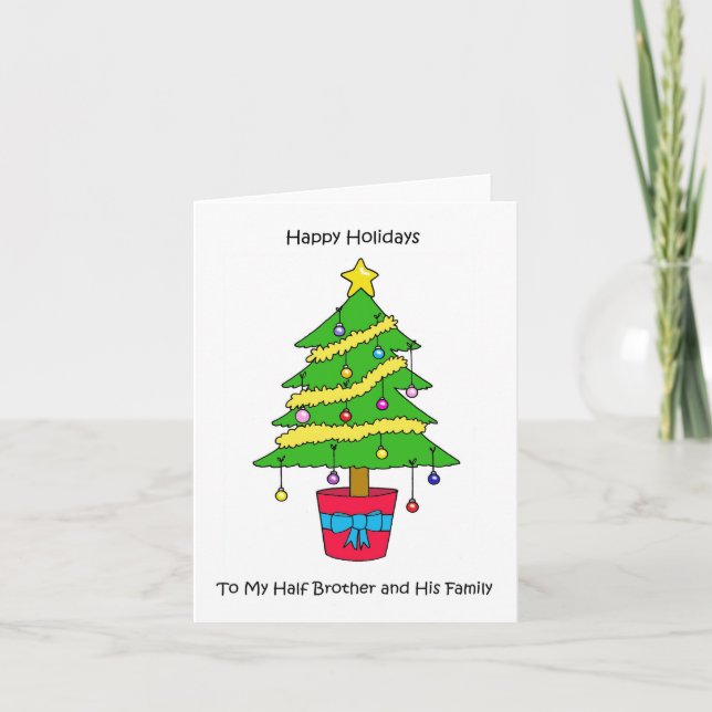 Happy Holidays Half Brother und seine Familie Karte (Vorderseite)