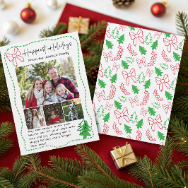 Happy Holidays Hand Drawn Christmas Doodles Photo Feiertagskarte