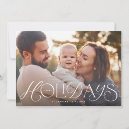 Happy Holidays Hand Lettering Holiday Foto Card Feiertagskarte