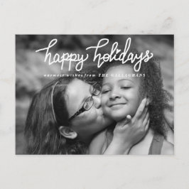 Happy Holidays Handgeschriebenes Chic Typografy Fo Feiertagspostkarte