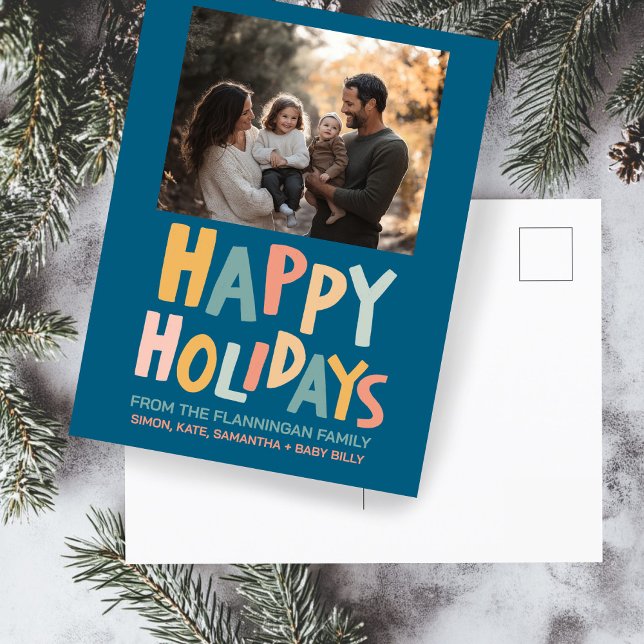 HAPPY HOLIDAYS Handmade Custom FOTO Weihnachten (HAPPY HOLIDAYS Handmade Handlettering Custom PHOTO Christmas Holiday Postcard
)