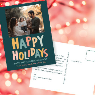 HAPPY HOLIDAYS Handmade Custom FOTO Weihnachten