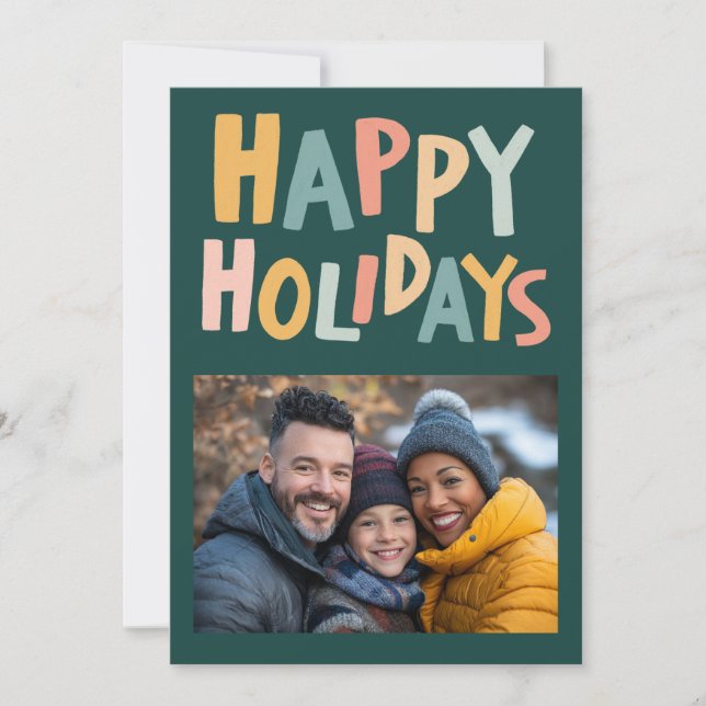 HAPPY HOLIDAYS Handmade Custom FOTO Weihnachten (Vorderseite)