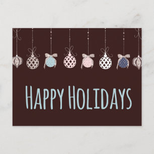 Happy Holidays Hängende Ornamente Postkarte