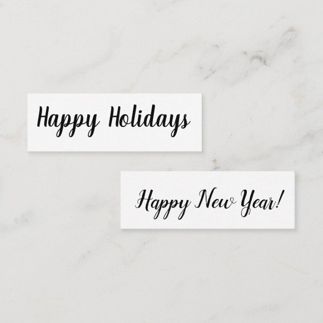 Happy Holidays/ Happy New Year Mini Business Card Visitenkarte (Vorne/Hinten)