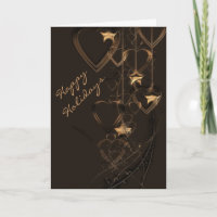 Happy Holidays, Heart and Stars Card