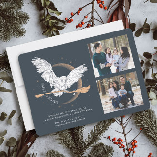 Happy Holidays Hedwig Delivery | Familienfotokarte Einladung