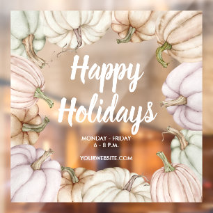 Happy Holidays Herbst Pumpkins Fensteraufkleber