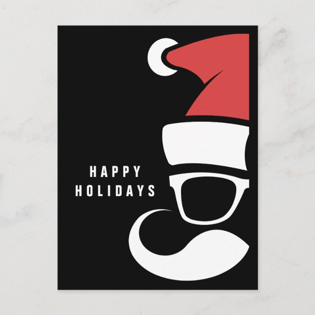 Happy Holidays Hipster Santa Postkarte (Vorderseite)