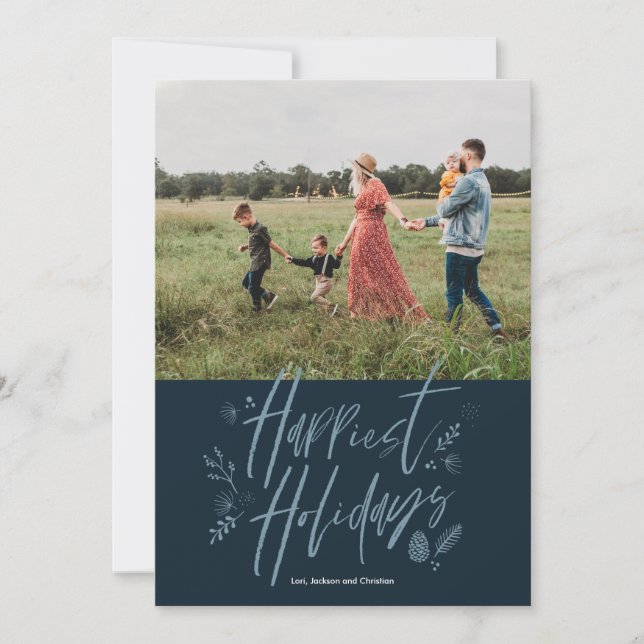 Happy Holidays Holiday Foto Card Feiertagskarte (Vorderseite)