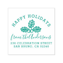 Happy Holidays Holly Familienname & Rücksendeadres