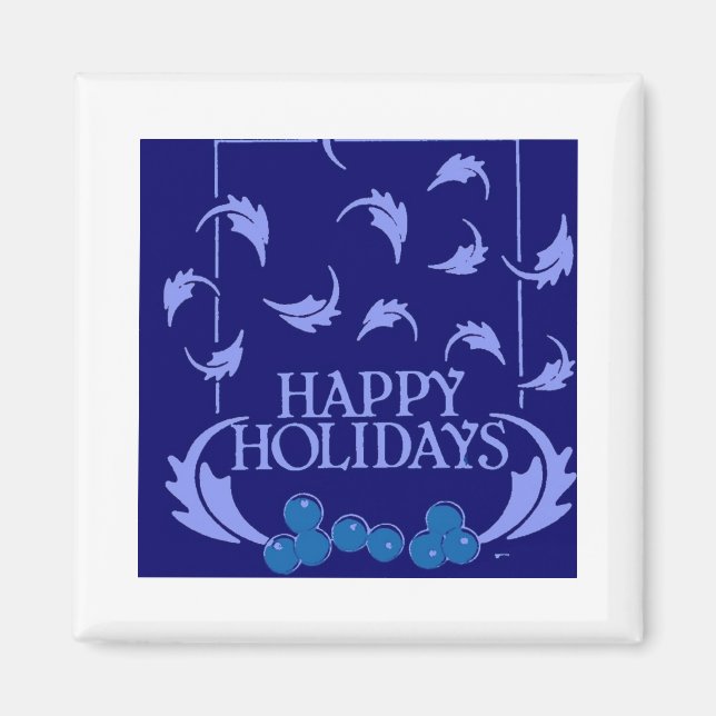 Happy Holidays Holly Magnet (Vorne)