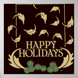 Happy Holidays Holly Poster