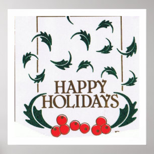 Happy Holidays Holly Poster