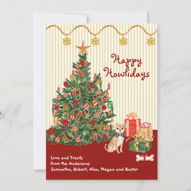 Happy Holidays Howliday Chihuahua Presents Tree (Vorderseite)