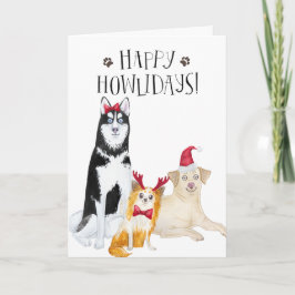 Happy Holidays Hundeschlitten Grußkarte Feiertagskarte