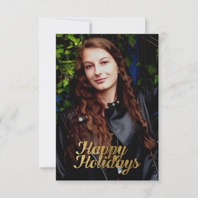 Happy Holidays Imitate Gold Karte (Vorderseite)