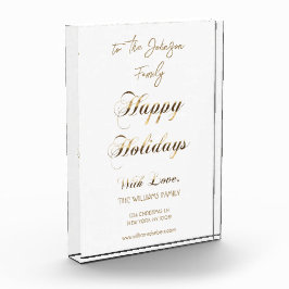 Happy Holidays Imitate Gold Script Einzigartiges W Fotoblock