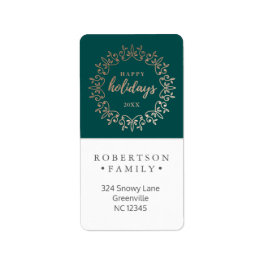 Happy Holidays Imitats Forest Adressaufkleber