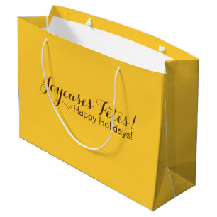Happy Holidays in French Gift Bag Große Geschenktüte