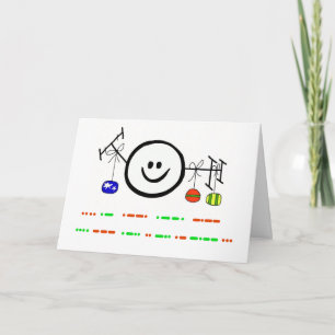 Happy Holidays in Morse Code Card + Happy Ham Feiertagskarte