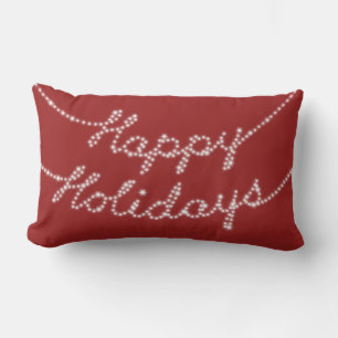 Happy Holidays in Twinkle Lights Lumbar Pillow Lendenkissen