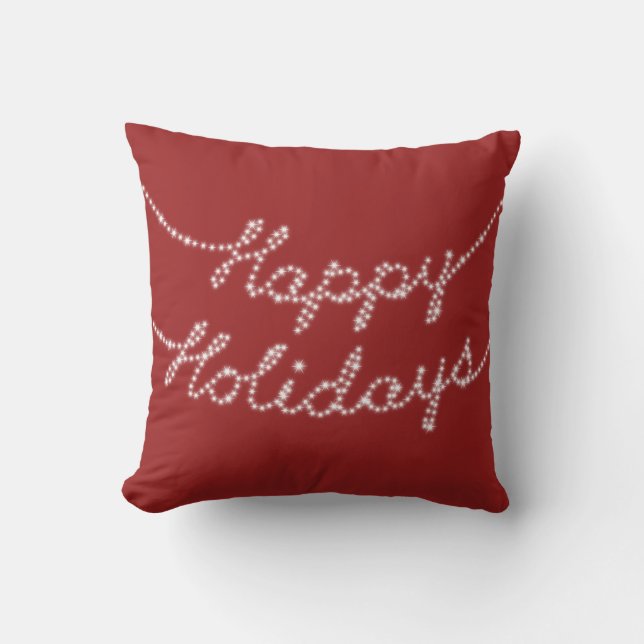 Happy Holidays in Twinkle Lights Throw Cushion Kissen (Vorderseite)