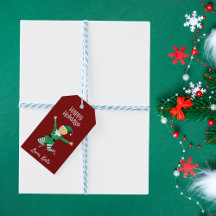 Happy Holidays Jolly Elf Weihnachtsgeschenk Tag