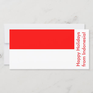 Happy Holidays Karte mit Flagge Indonesiens