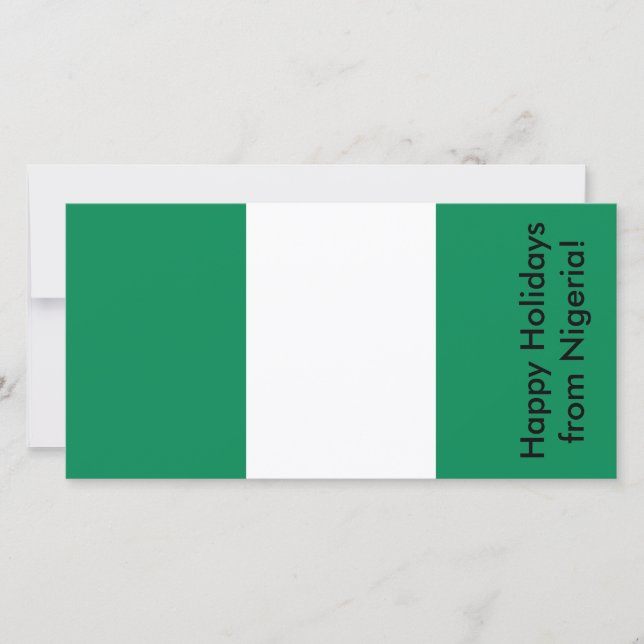 Happy Holidays Karte mit Flagge Nigerias (Vorderseite)