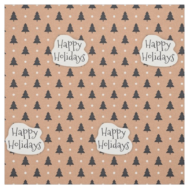 Happy Holidays Kiefernwald Muster Stoff (Muster)