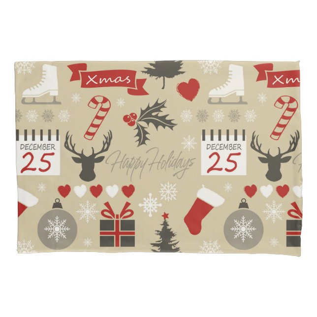Happy Holidays Kissenbezug (Vorderseite)