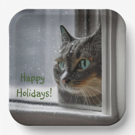 Happy Holidays Kitty Cat Pappteller