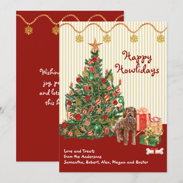 Happy Holidays Labradoodle Tree präsentiert (Vorne/Hinten)