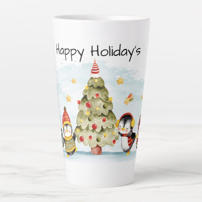 Happy Holidays Latte Tasse (Vorderseite)