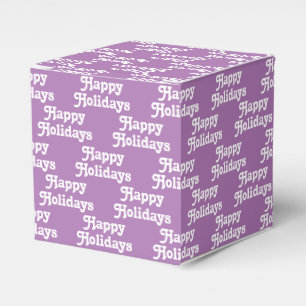 Happy Holidays Lavendel Weiße Typografie Muster Geschenkschachtel