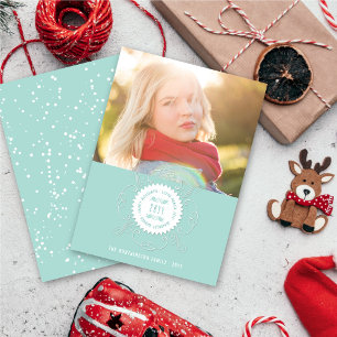 Happy Holidays Liebe Peace Joy Verziertes Siegel F Feiertagskarte