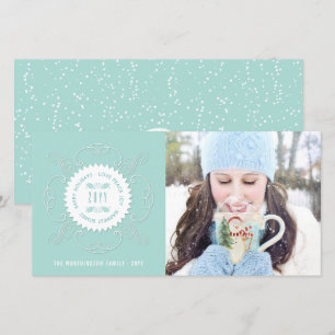 Happy Holidays Liebe Peace Joy Verziertes Siegel F Feiertagskarte