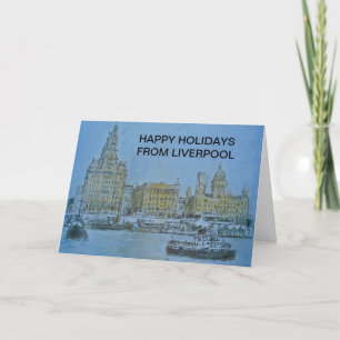 Happy Holidays Liverpool Cards by Colin Carr-Nall Feiertagskarte