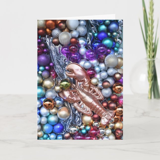 Happy Holidays London Weihnachts-Lobster Dekoratio Karte (Vorderseite)