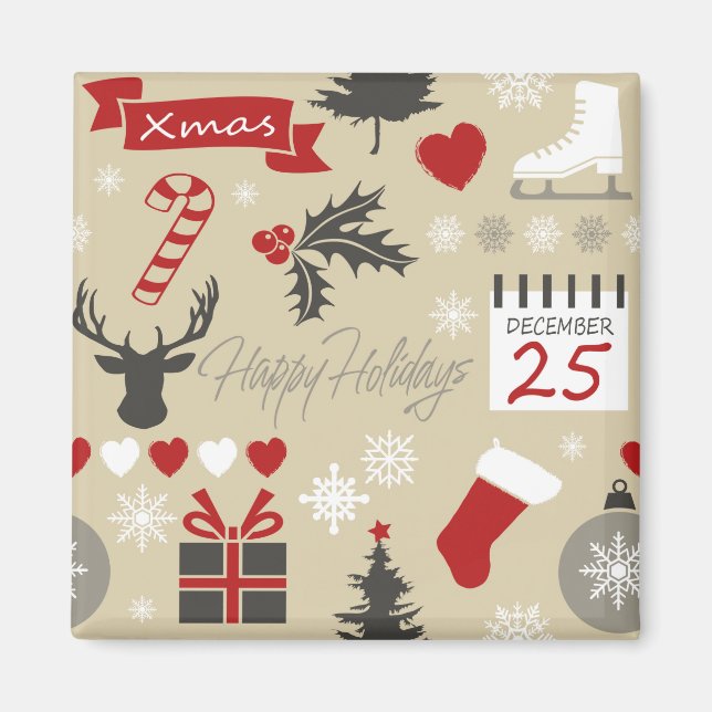 Happy Holidays Magnet (Vorne)