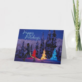 Happy Holidays - Männlicher Runner Feiertagskarte