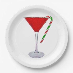 Happy Holidays Martini Glass Pappteller