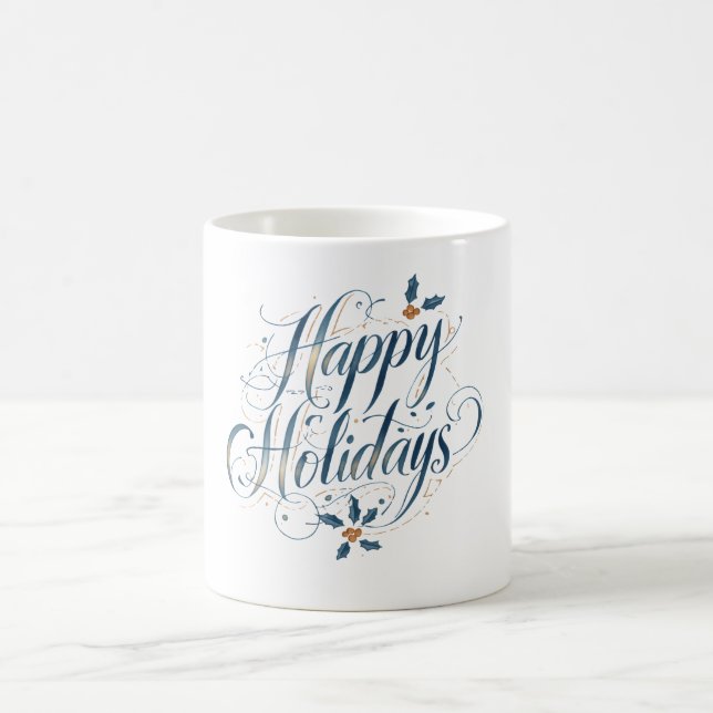 Happy Holidays Merry Christmas Family New Year Kaffeetasse (Mittel)